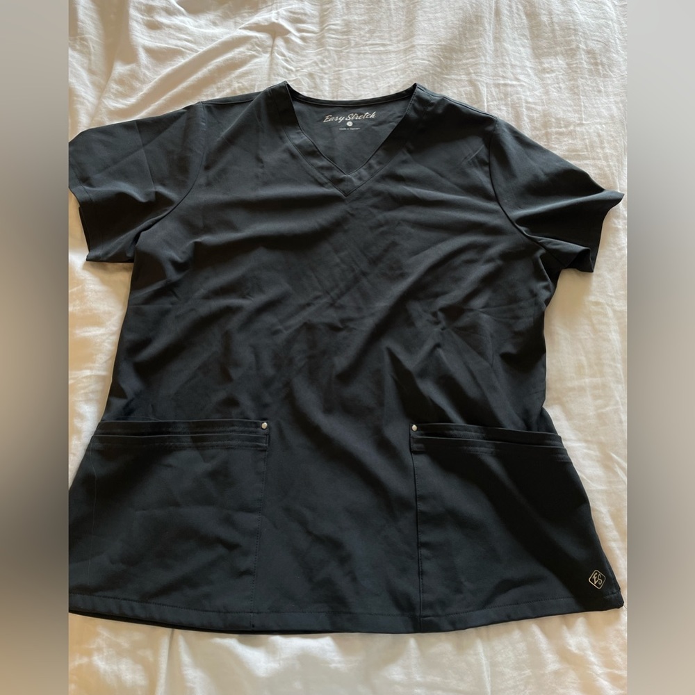 Easy Stretch gray scrub top, size large